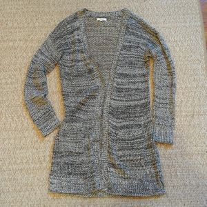 Lightweight Gray/Black Maurices Cardigan Sweater with Pockets, Size Medium